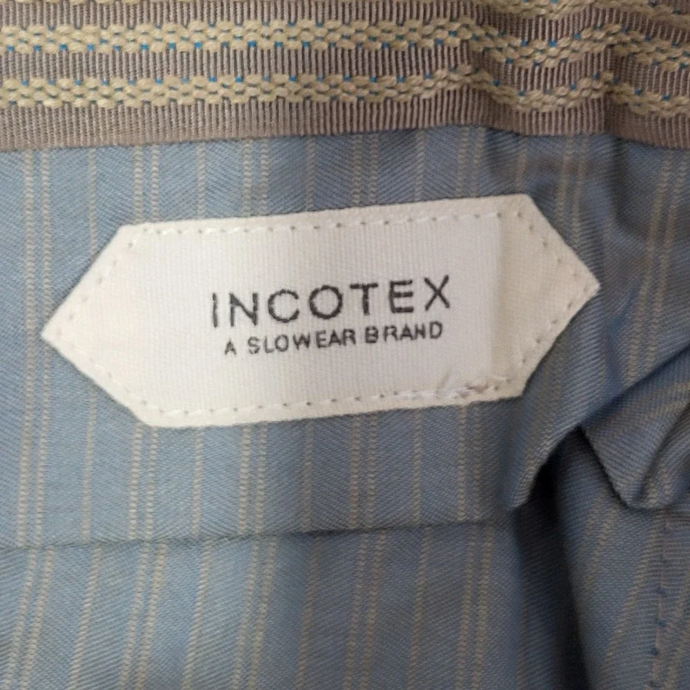 Incotex Dress Pant Men36 Fits 34x29 Plaid Super 130s Wool Classic Fit Pattern B
